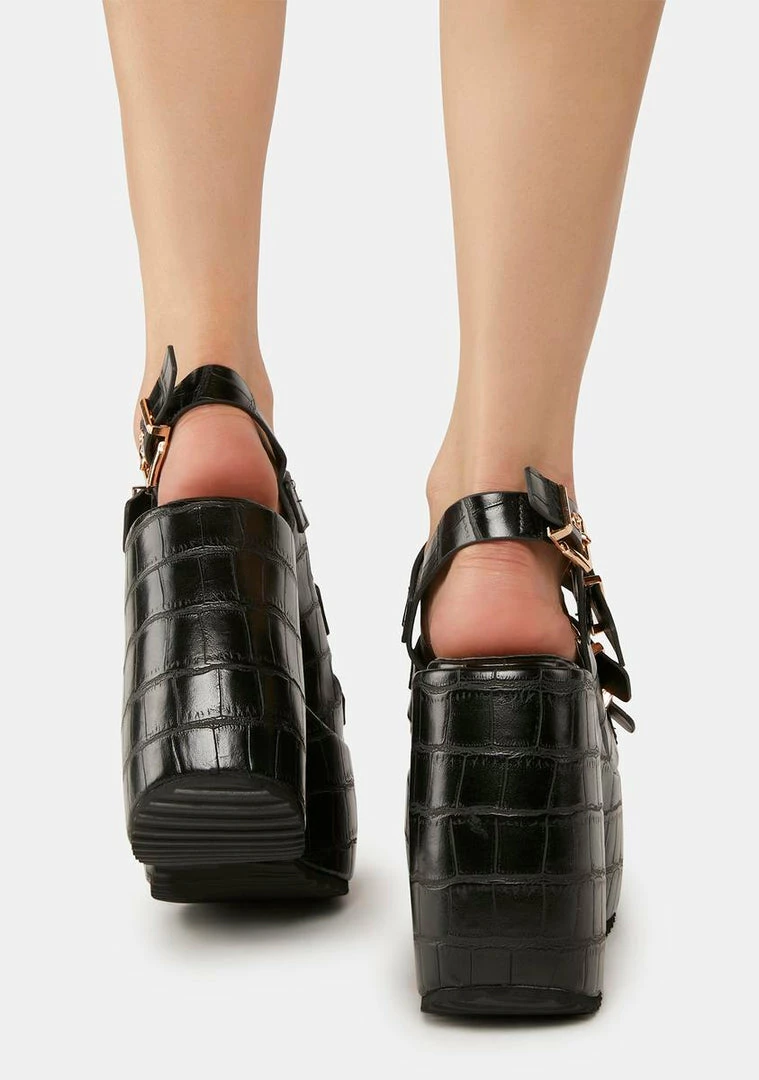 Hot Sale π Lemon Drop By Privileged Black Petrina Platform Wedges π― 5 Lemon Drop By Privileged Black Petrina Platform Wedges