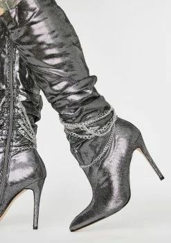 Lemon Drop By Privileged Chrome Spandau Knee High Boots Boots & Booties