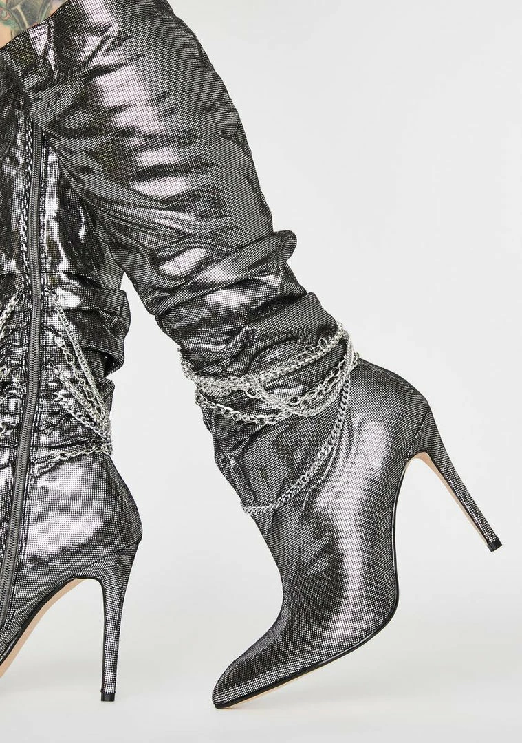 Discount 😍 Lemon Drop By Privileged Chrome Spandau Knee High 🥾 Boots 🥾 Boots & Booties 💯 2 Lemon Drop By Privileged Chrome Spandau Knee High Boots Boots & Booties