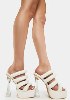 Lemon Drop By Privileged White Namora Clear Heels