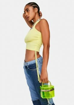 Lemon Drop By Privileged Neon Yellow Marcie Acrylic Handbag